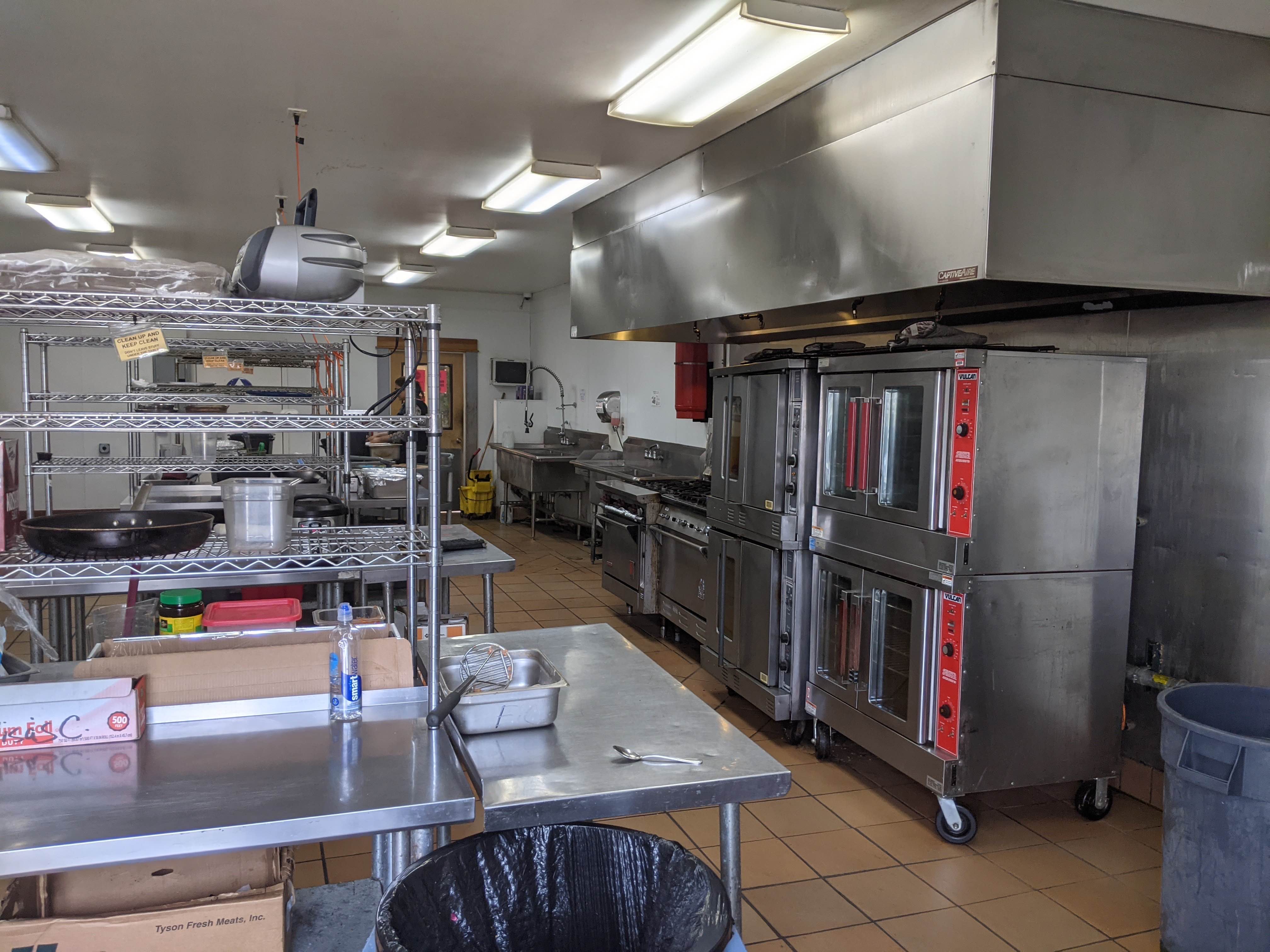 Commercial Vulcan ovens and tandoor area