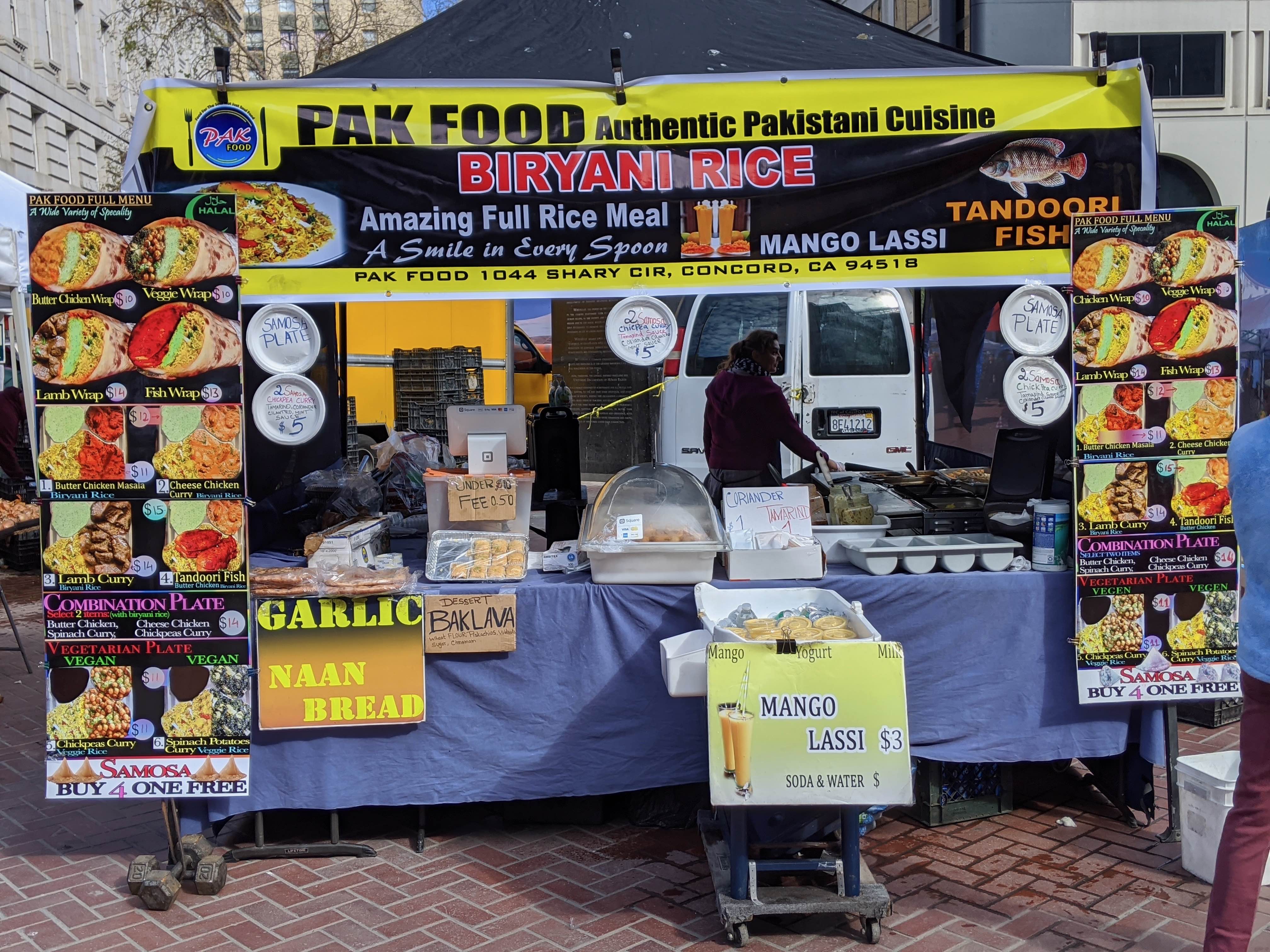Pak Food stand at Civic Center farmers market in San Francisco