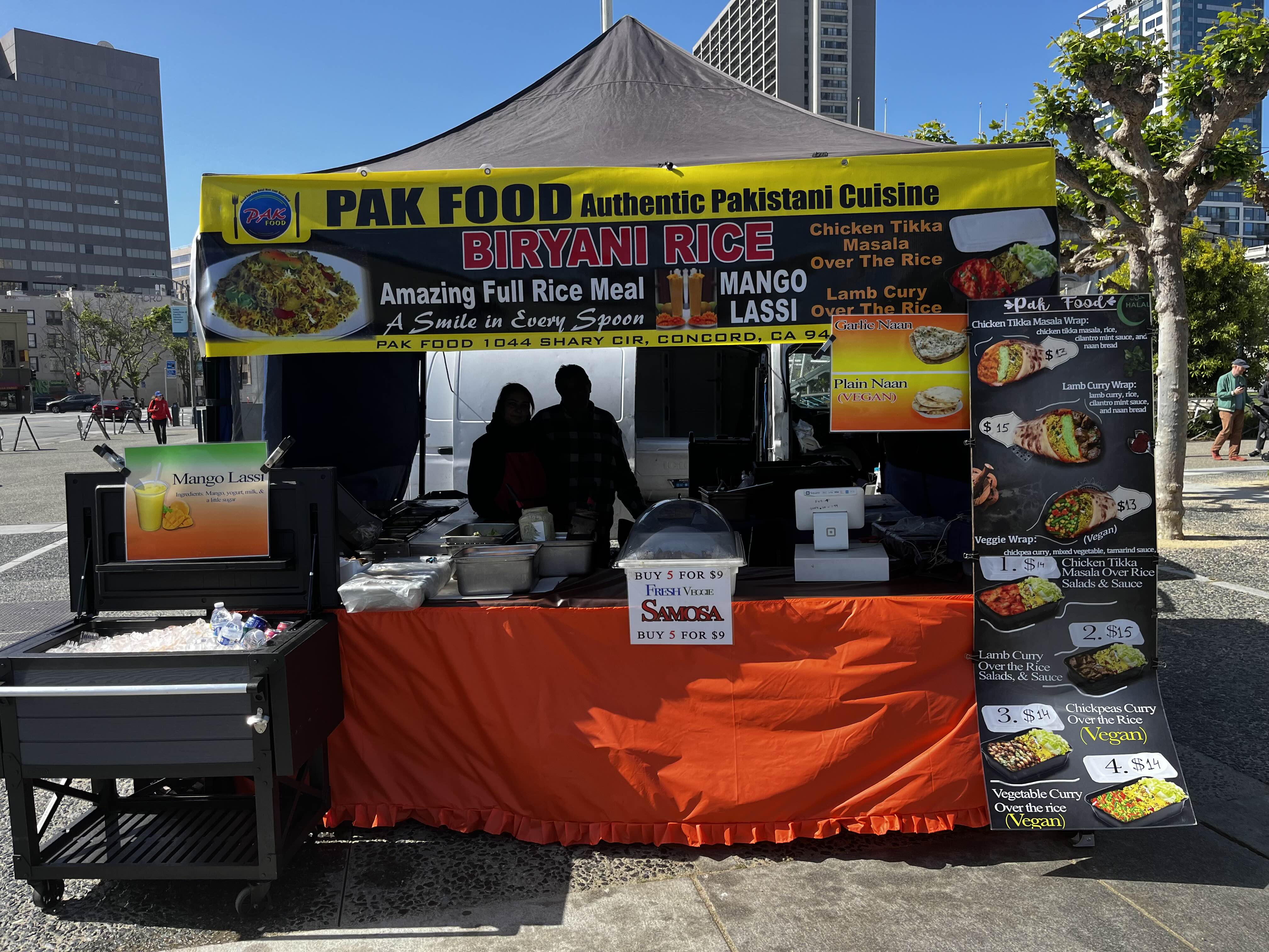 Pak Food market stand on a sunny day in San Francisco